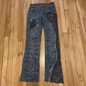 VINTAGE Women’s Parasuco Painted + Lace Jeans Size 26